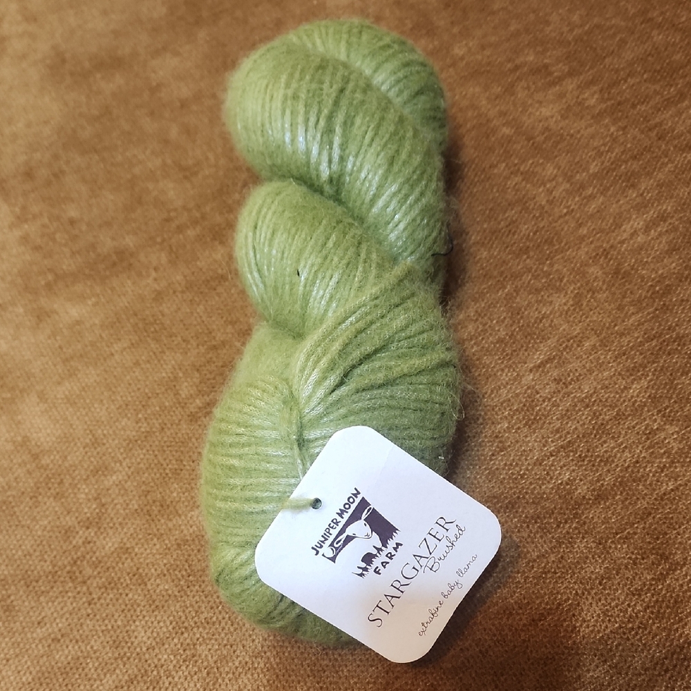 Juniper Moon Stargazer Brushed Hand-Dyed Yarn in Peridot